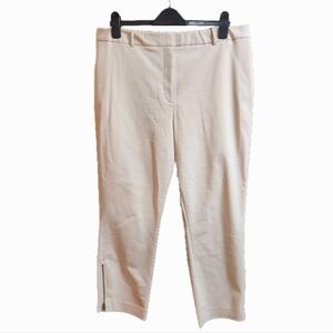 Donna Karan Elegant Cream Straight Leg Trouser Pant
